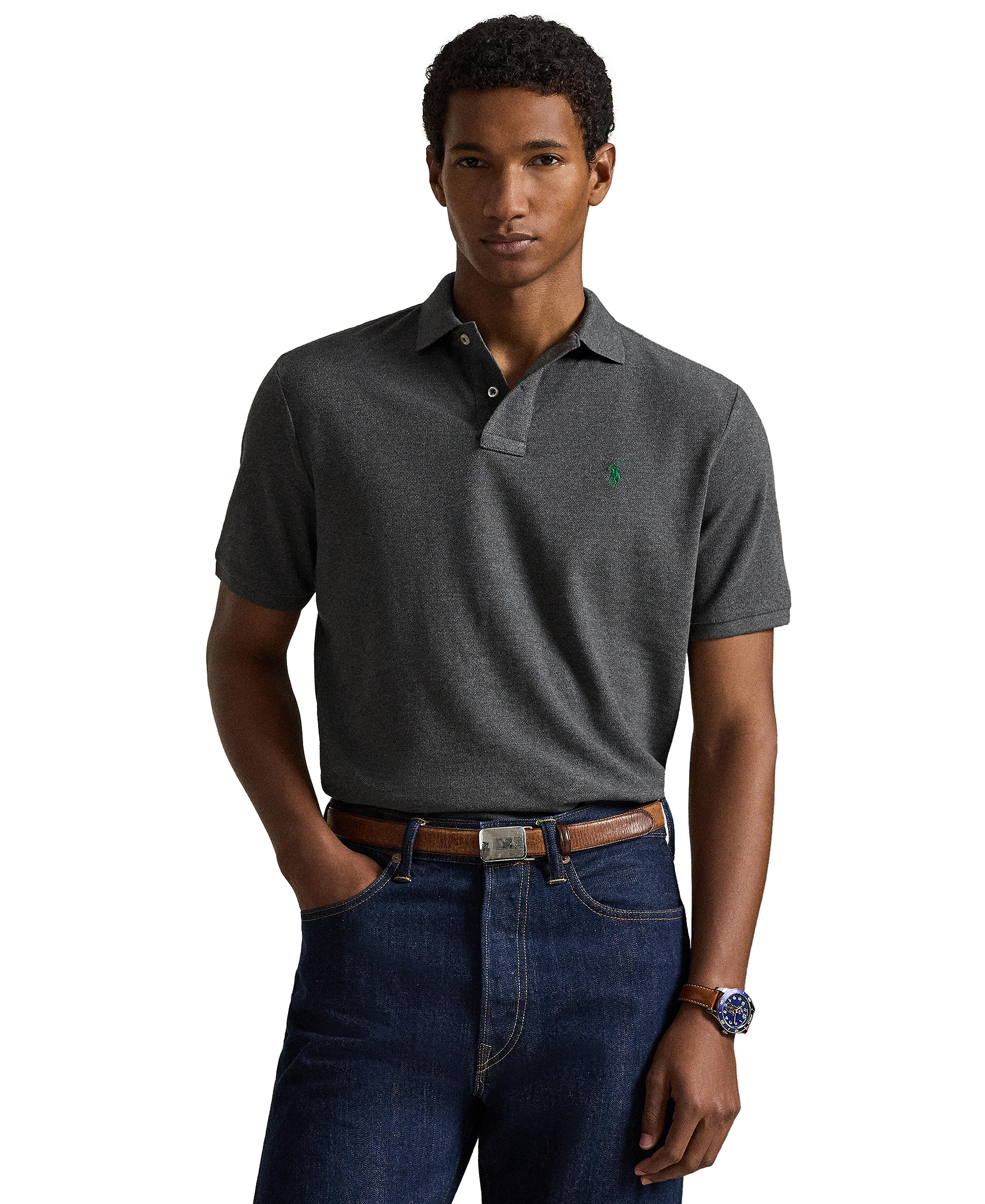 Polo Ralph Lauren Men's Classic-Fit Mesh Polo Shirt - Medium Flannel Heather