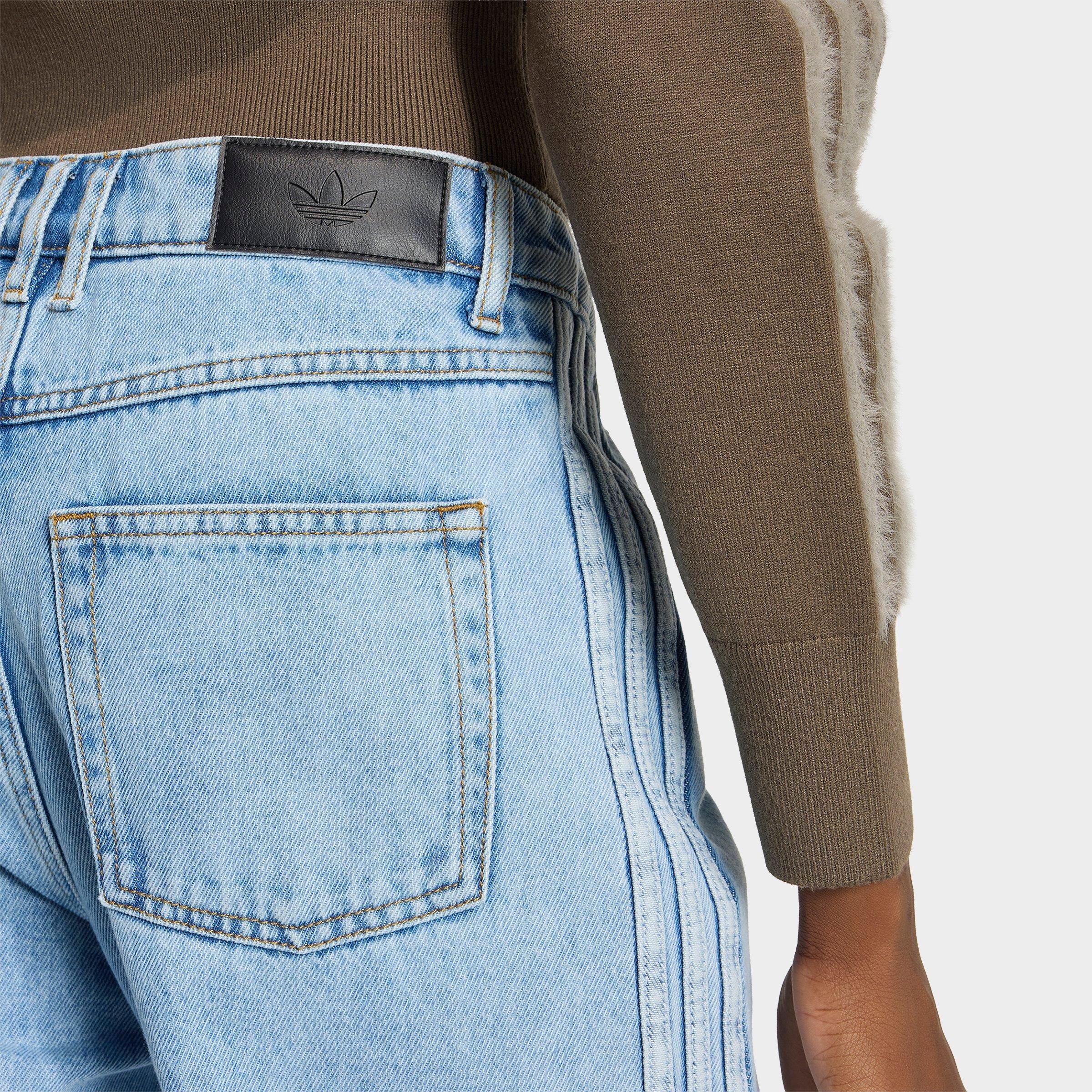 Women's adidas Originals Firebird Denim Mid-Rise Straight Denim Pants - Light Denim