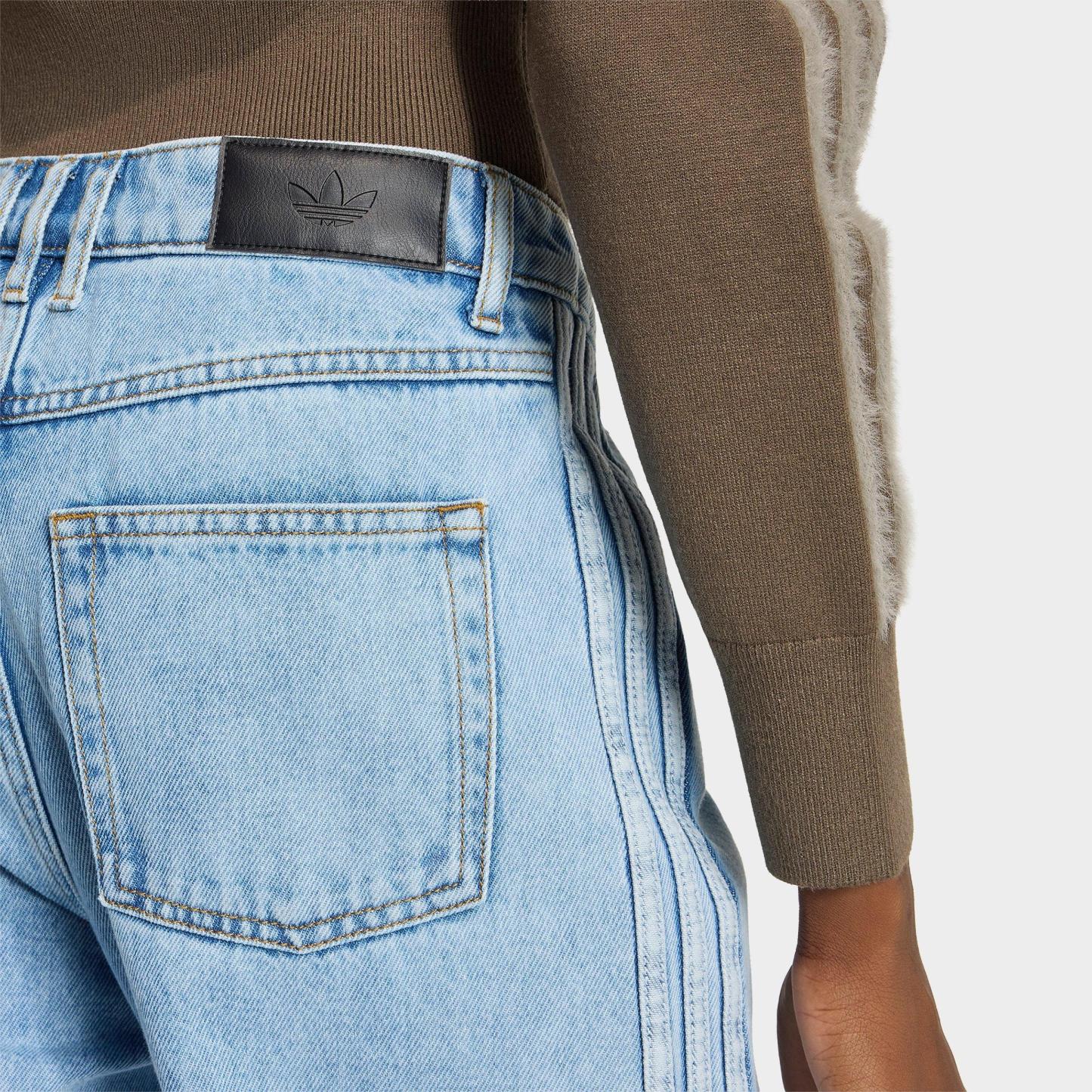 Women's adidas Originals Firebird Denim Mid-Rise Straight Denim Pants - Light Denim