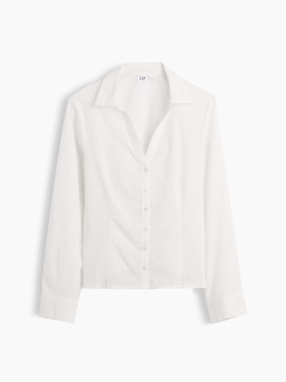 Textured Dobby Fitted Shirt - New off white