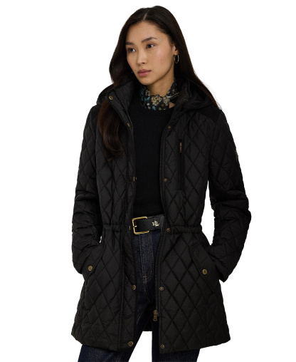 Lauren Ralph Lauren Women's Hooded Anorak Quilted Coat, Created for Macy's - Black