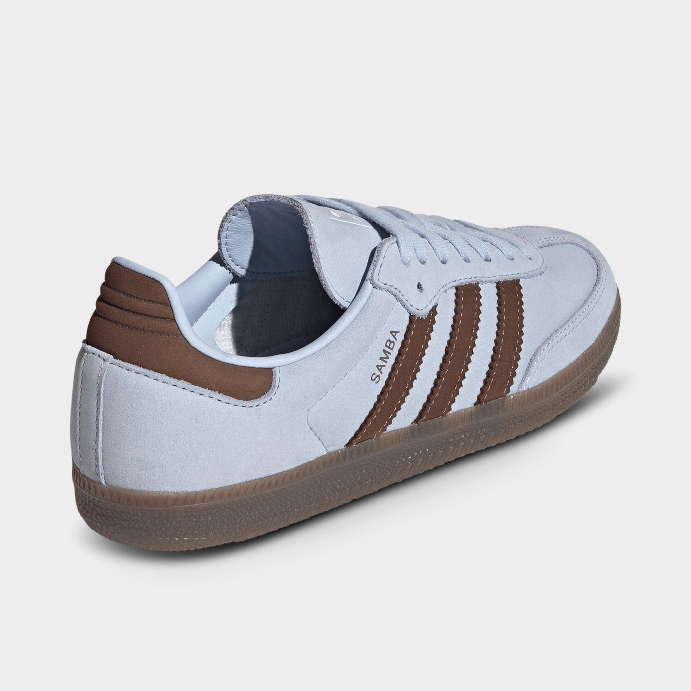 Women's adidas Originals Samba OG Casual Shoes - Part 4 - Crystal Sky/Earth Strata/Cloud White - Back view