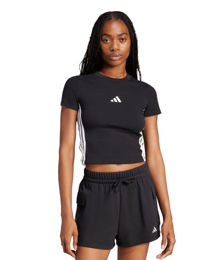adidas Women's Essentials Slim-Fit Short-Sleeve Baby T-Shirt - Black/White