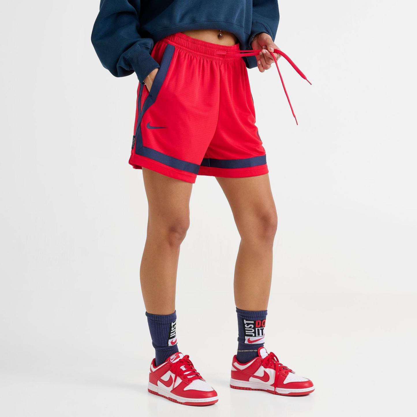 Women's Nike Caitlin Clark Crossover Dri-FIT 5" Basketball Shorts - University Red/Midnight Navy/Midnight Navy