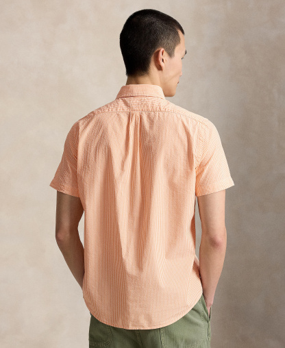 Polo Ralph Lauren Men's RL Prepster Classic-Fit Seersucker Shirt - Classic Peach/White