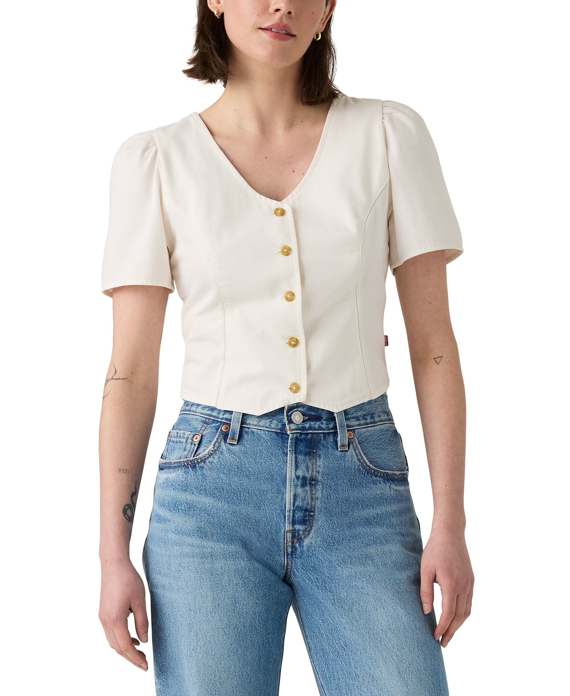 Levi's Women's Moxie Cotton Short-Sleeve Denim Blouse - Another Flurry