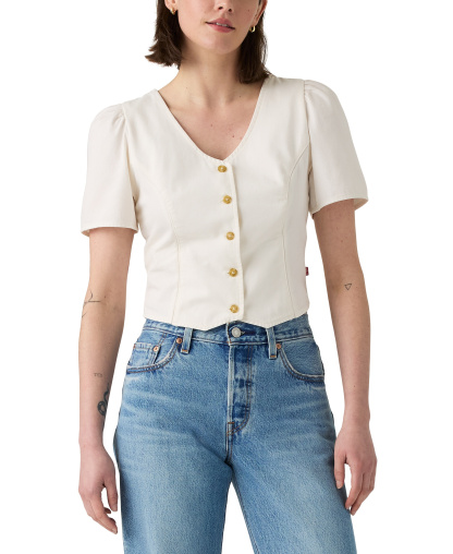 Levi's Women's Moxie Cotton Short-Sleeve Denim Blouse - Another Flurry