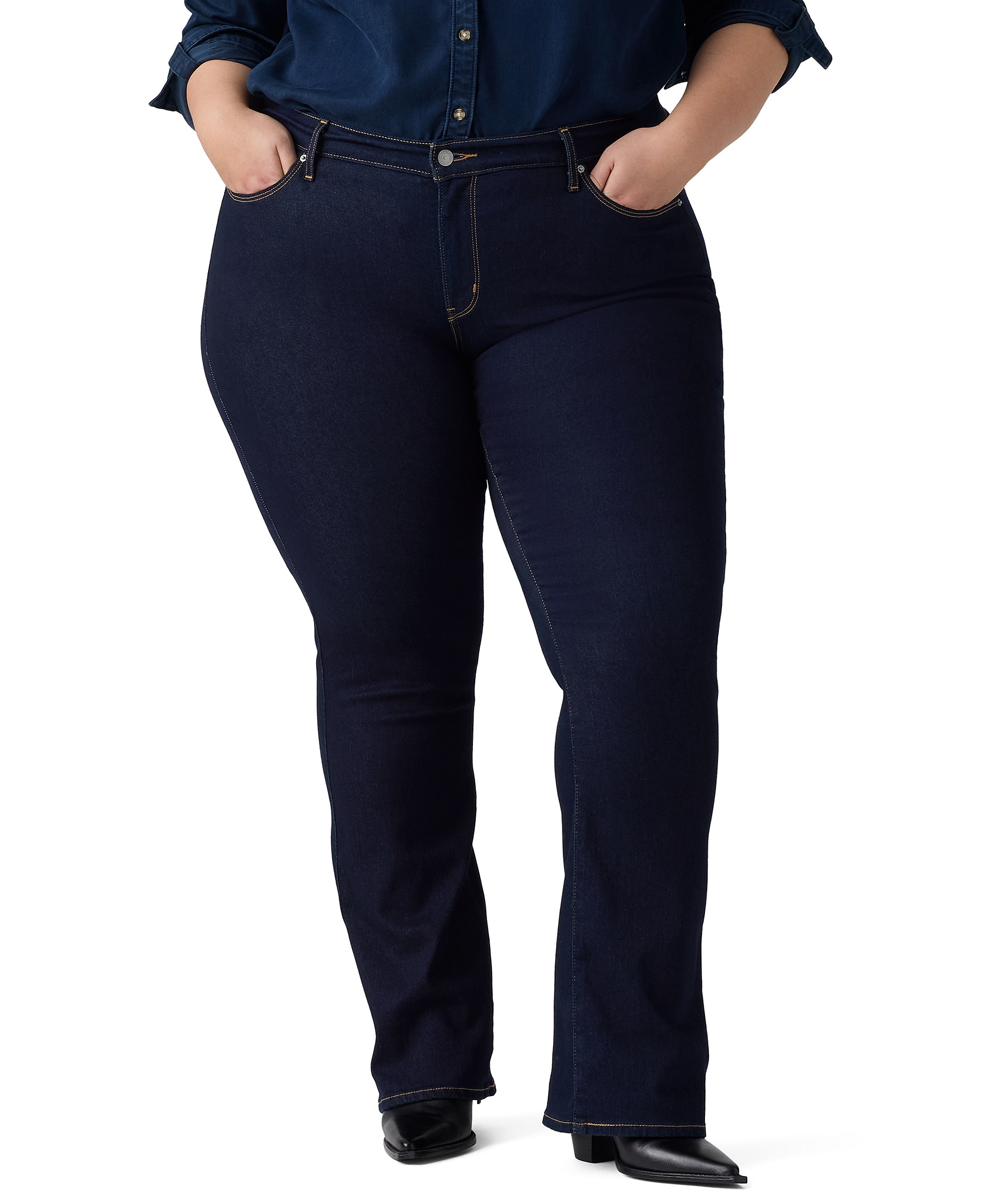 Levi's Trendy Plus Size 415 Classic Bootcut Jeans - Darkest Sky