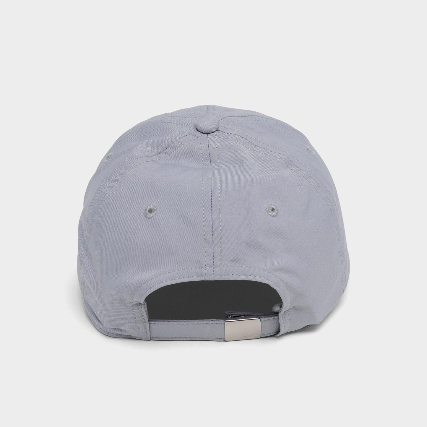 Nithtke Dri-FIT Club Unstructured Metal Swoosh Strapback Hat - Light Smoke Grey/Metallic Silver