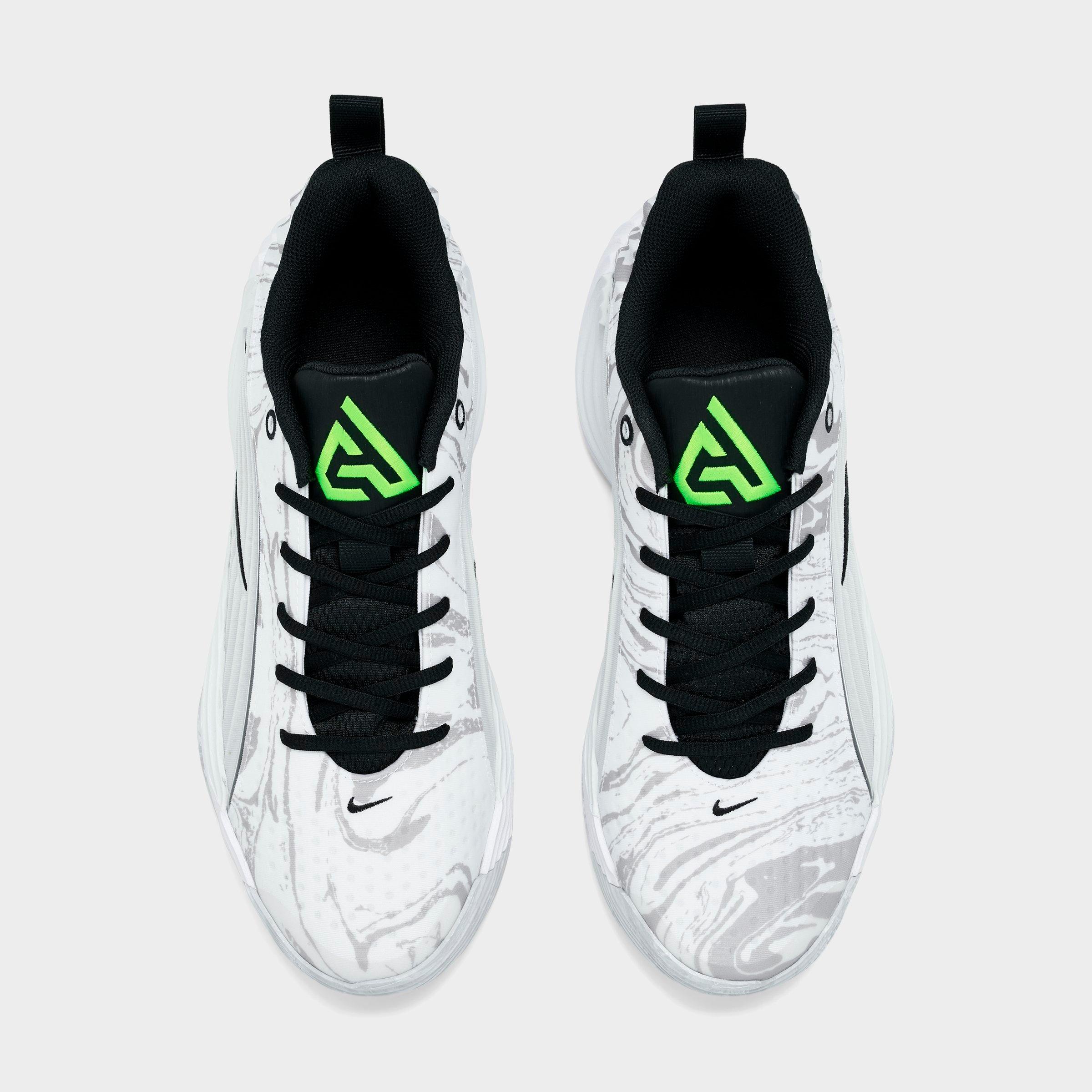 Men's Nithtke Giannis Immortality 5 Basketball Shoes - Part 1 - White/Off White/Light Smoke Grey/Metallic Silver - Top view