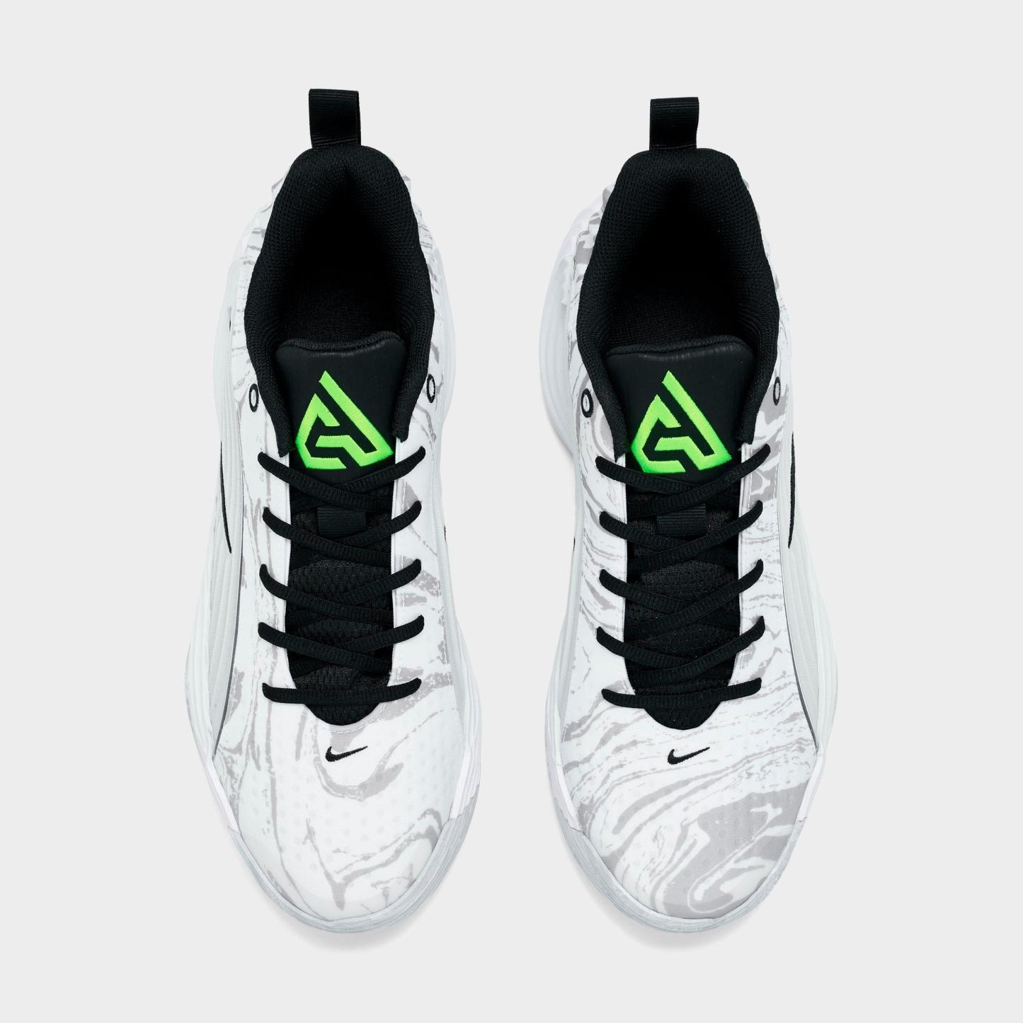 Men's Nithtke Giannis Immortality 5 Basketball Shoes - Part 1 - White/Off White/Light Smoke Grey/Metallic Silver - Top view