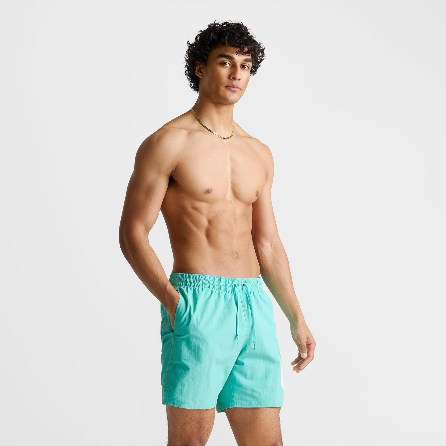 Men's Nithtke Swim Breaker 7-Inch Lined Volley Shorts - Bleached Turquoise