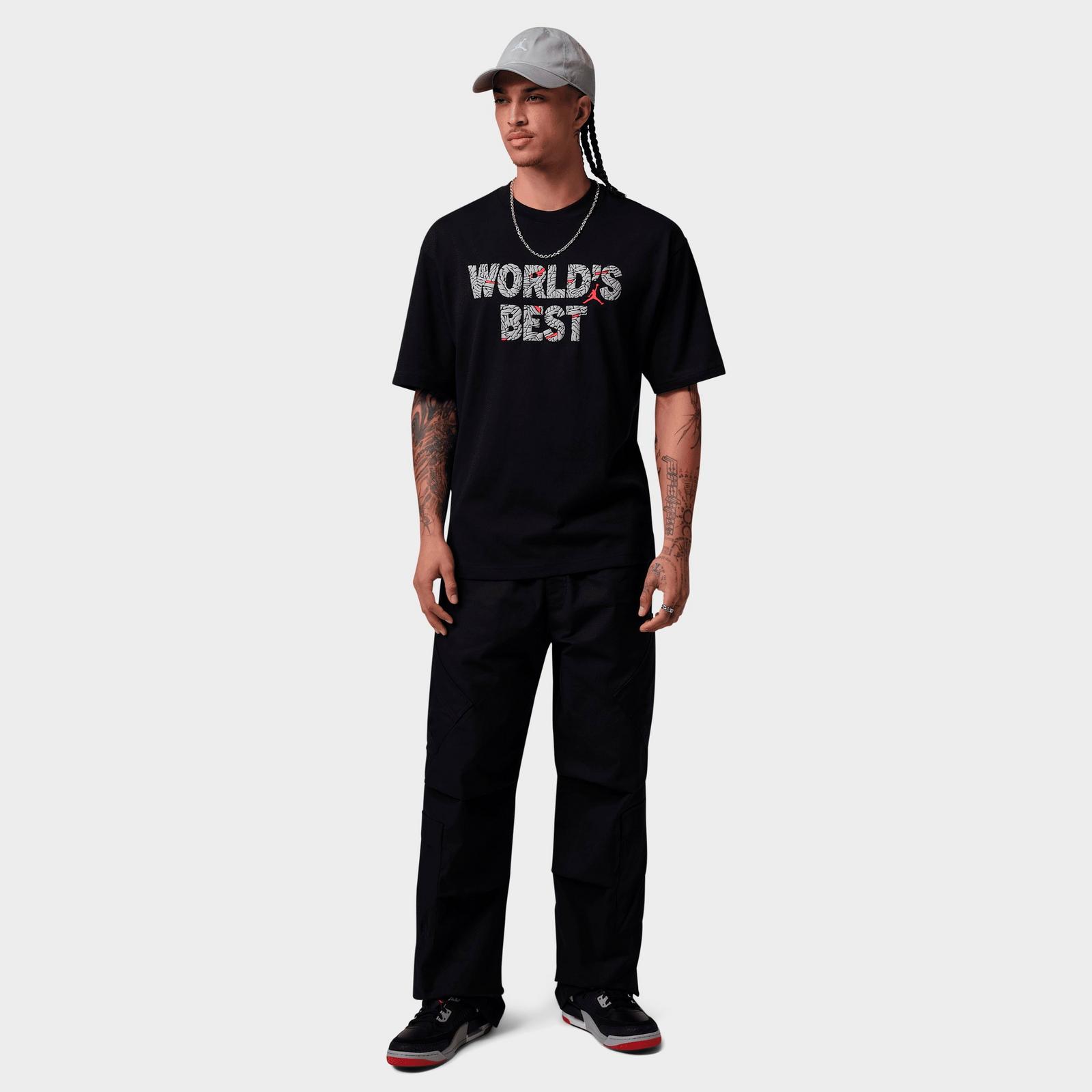 Men's Jordan Brooklyn World's Best T-Shirt - Black/University Red - view 2