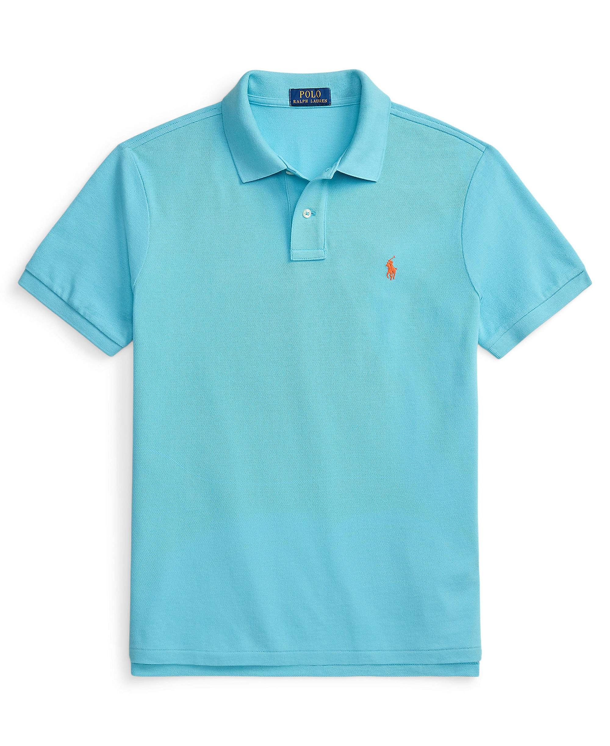 Polo Ralph Lauren Men's Cotton Custom Slim Fit Mesh Polo Shirt - Perfect Turquoise