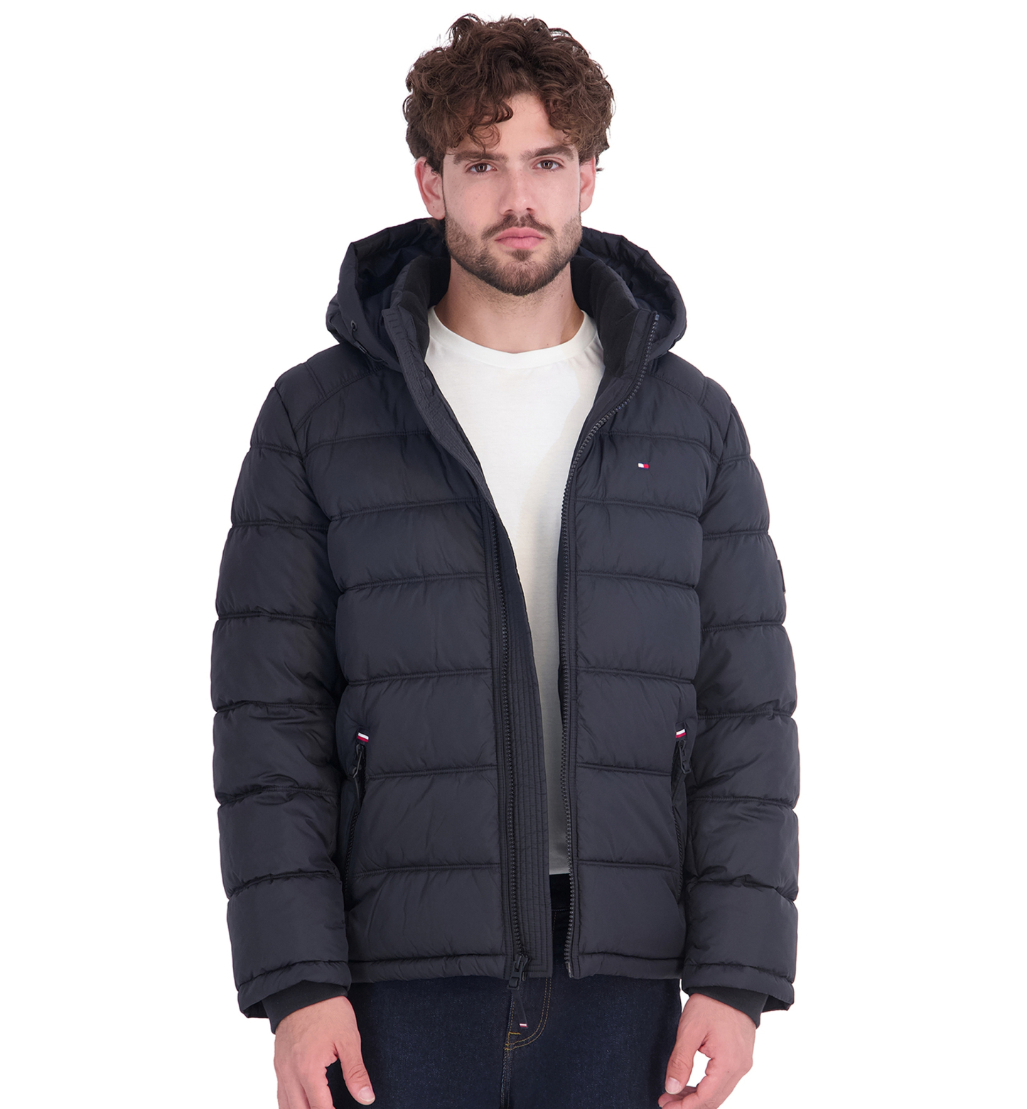 Tommy Hilfiger Men's Hooded Puffer Jacket - Black