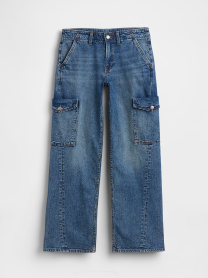 Low Rise '90s Loose Jeans - Dark wash cargo