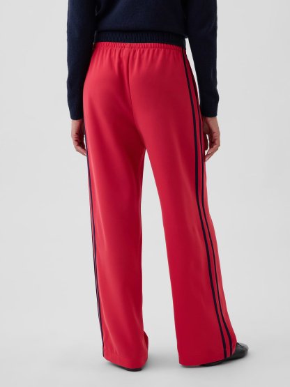Easy Wide-Leg Pants - Red
