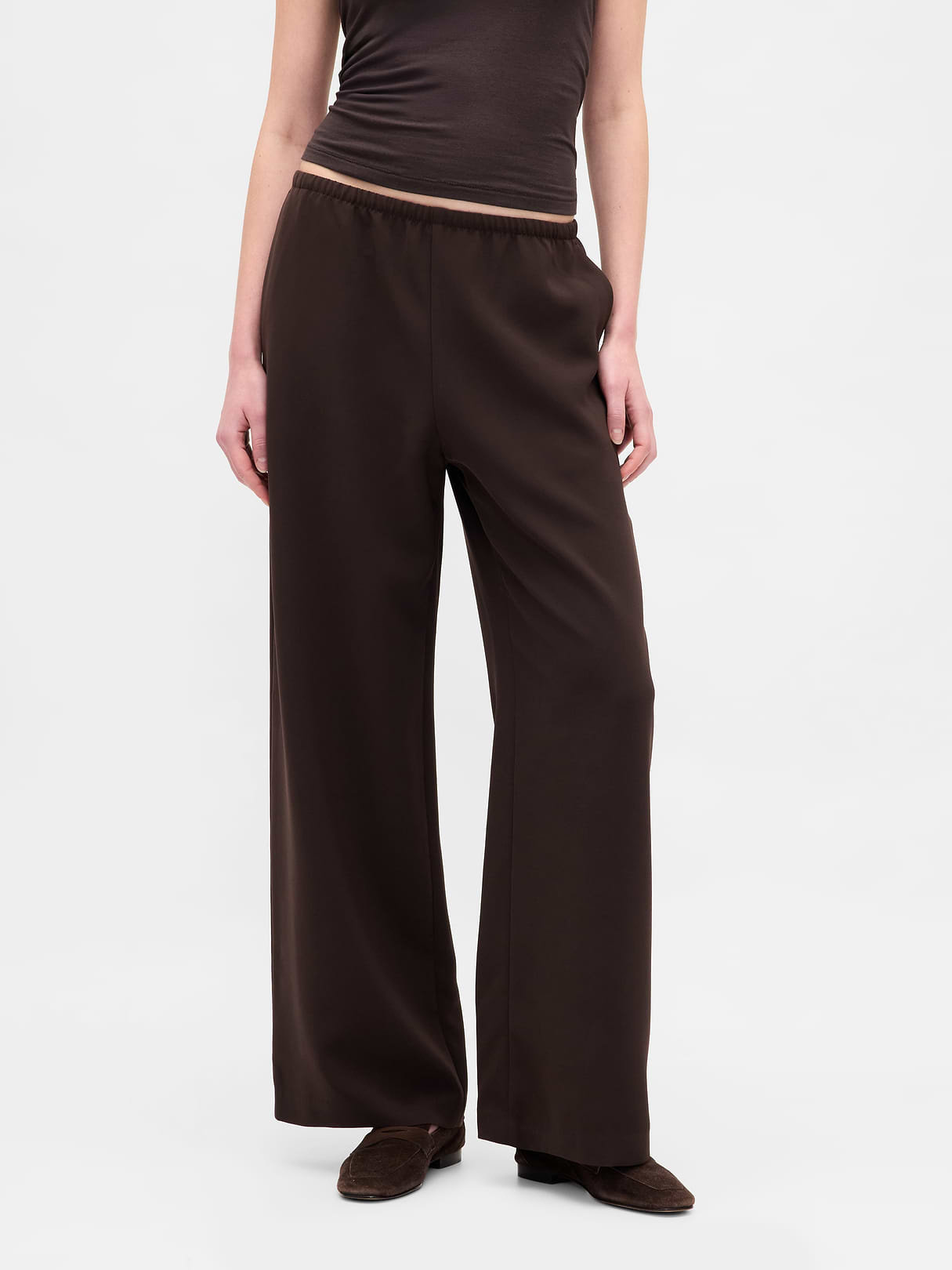 Easy Wide-Leg Pants - Terra brown