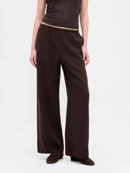 Easy Wide-Leg Pants - Terra brown