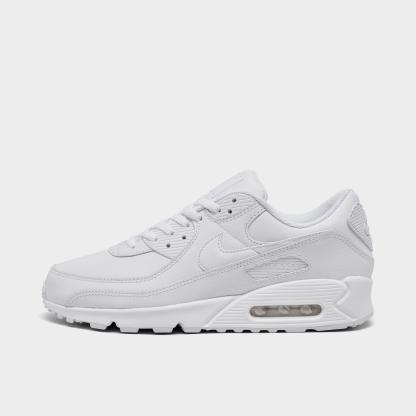 Men's Nithtke Air Max 90 Leather Casual Shoes - White/White - Left shoe facing left. Outside of the shoe.