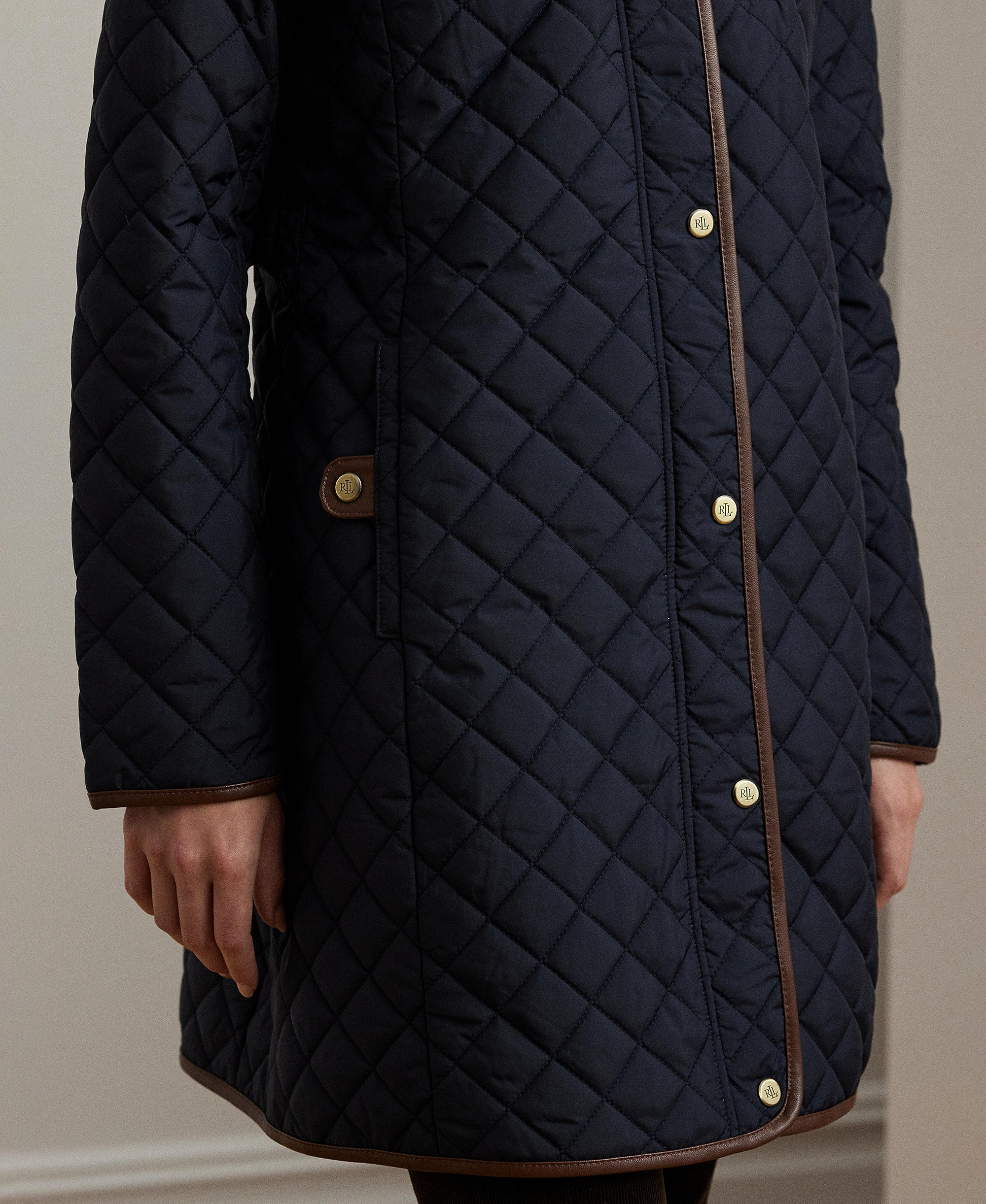 Lauren Ralph Lauren Women's Hooded Quilted Coat - Dark Navy