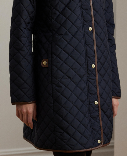 Lauren Ralph Lauren Women's Hooded Quilted Coat - Dark Navy