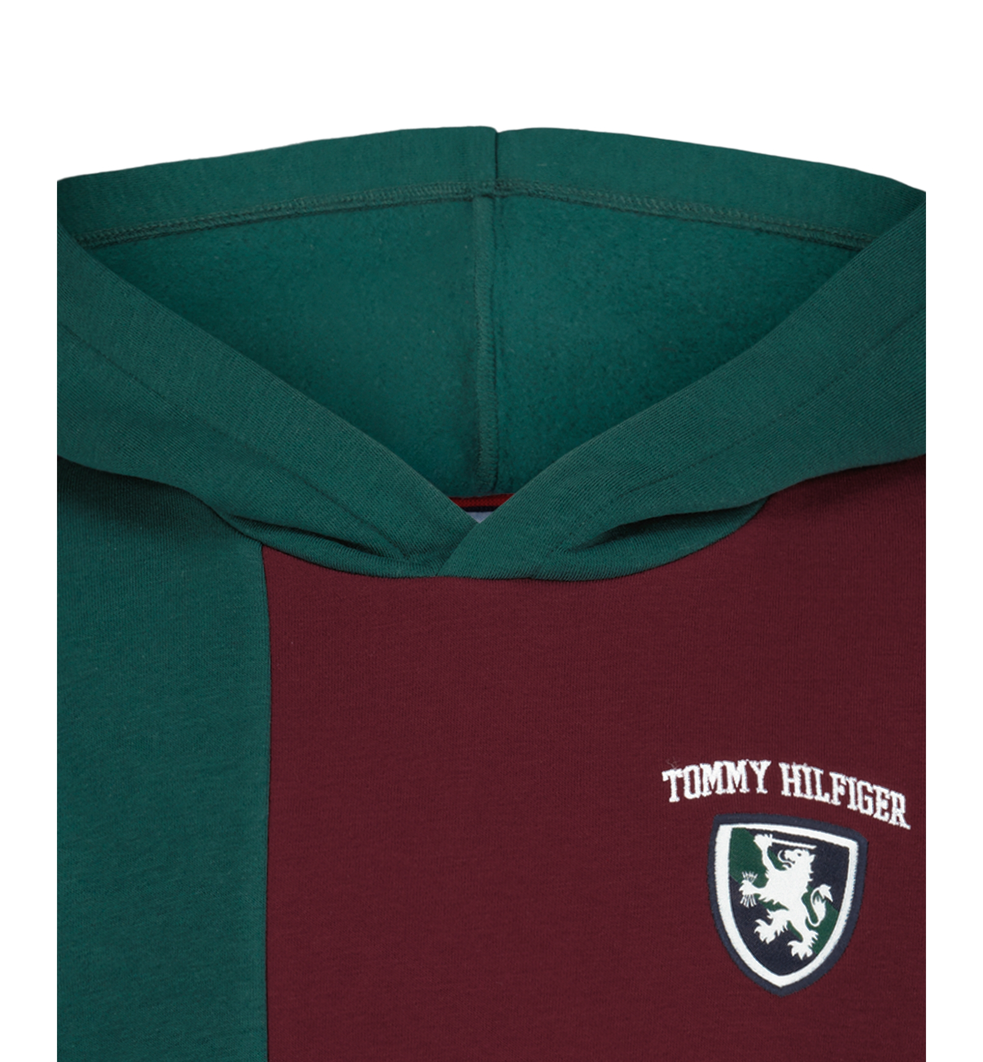 Tommy Hilfiger Boys' 8-20 Griffin Badge Colorblock Kangaroo Pocket Pullover Hoodie - June Bug