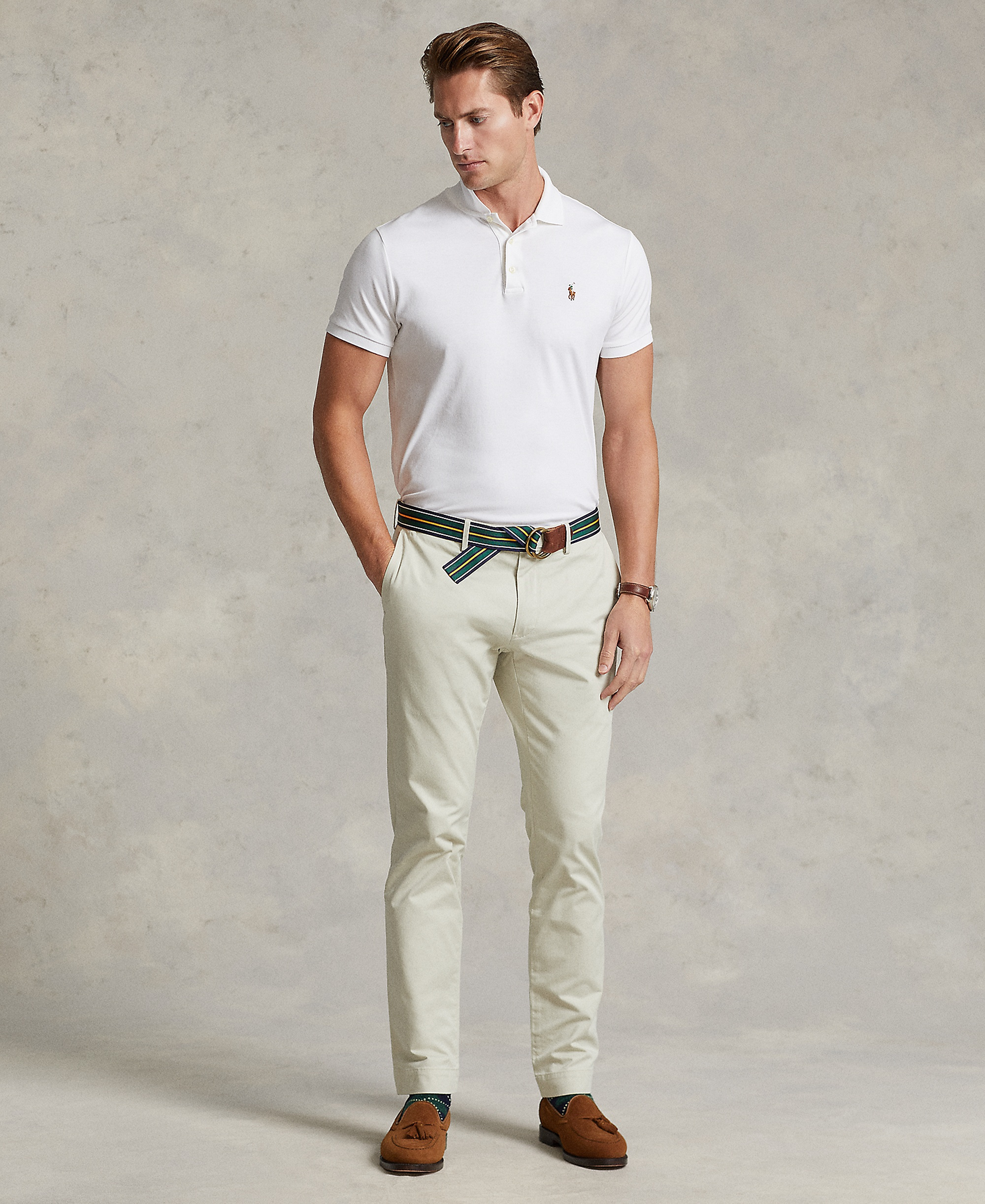 Polo Ralph Lauren Men’s Slim-Fit Soft Cotton Polo Shirt - White