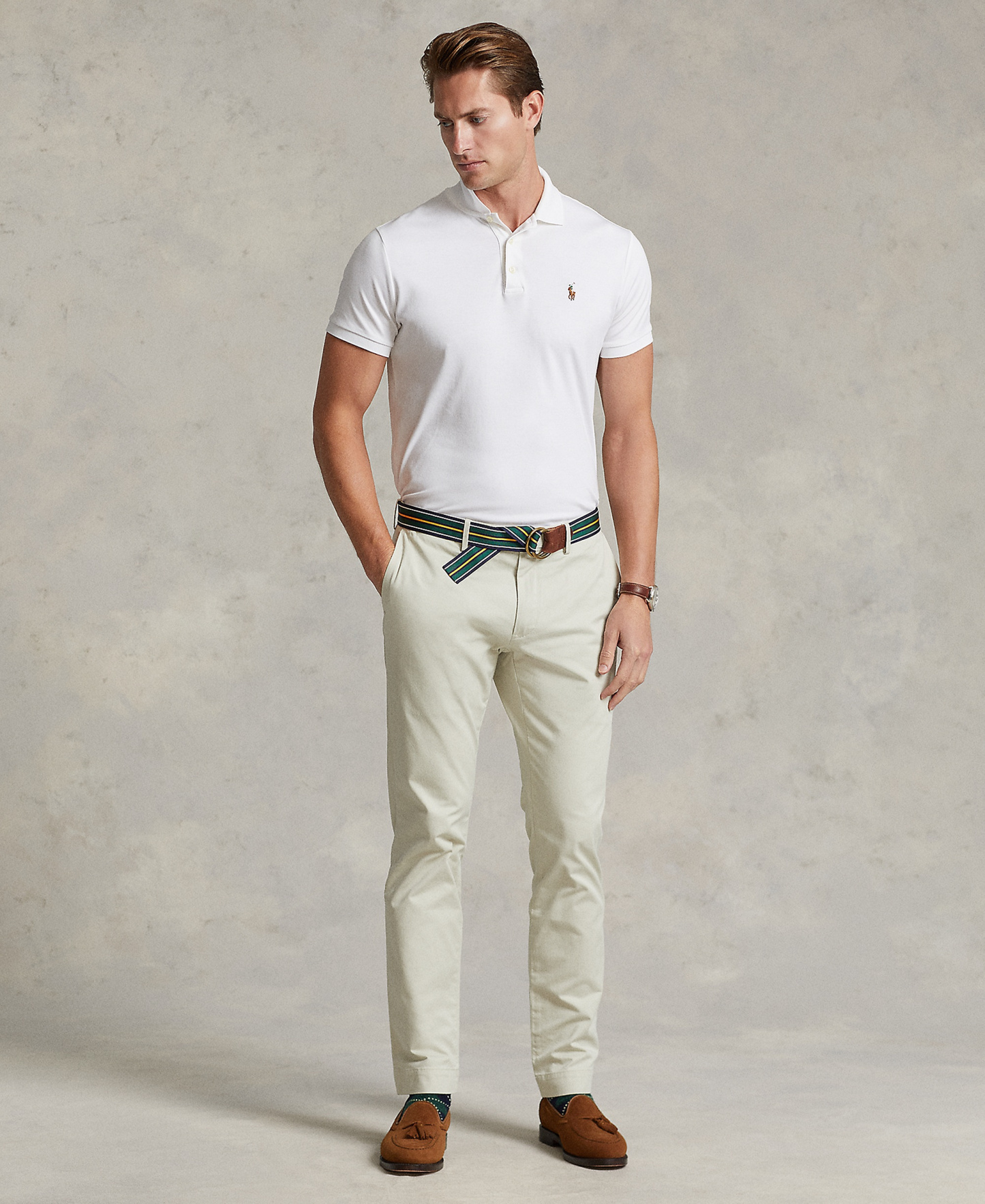 Polo Ralph Lauren Men’s Slim-Fit Soft Cotton Polo Shirt - White