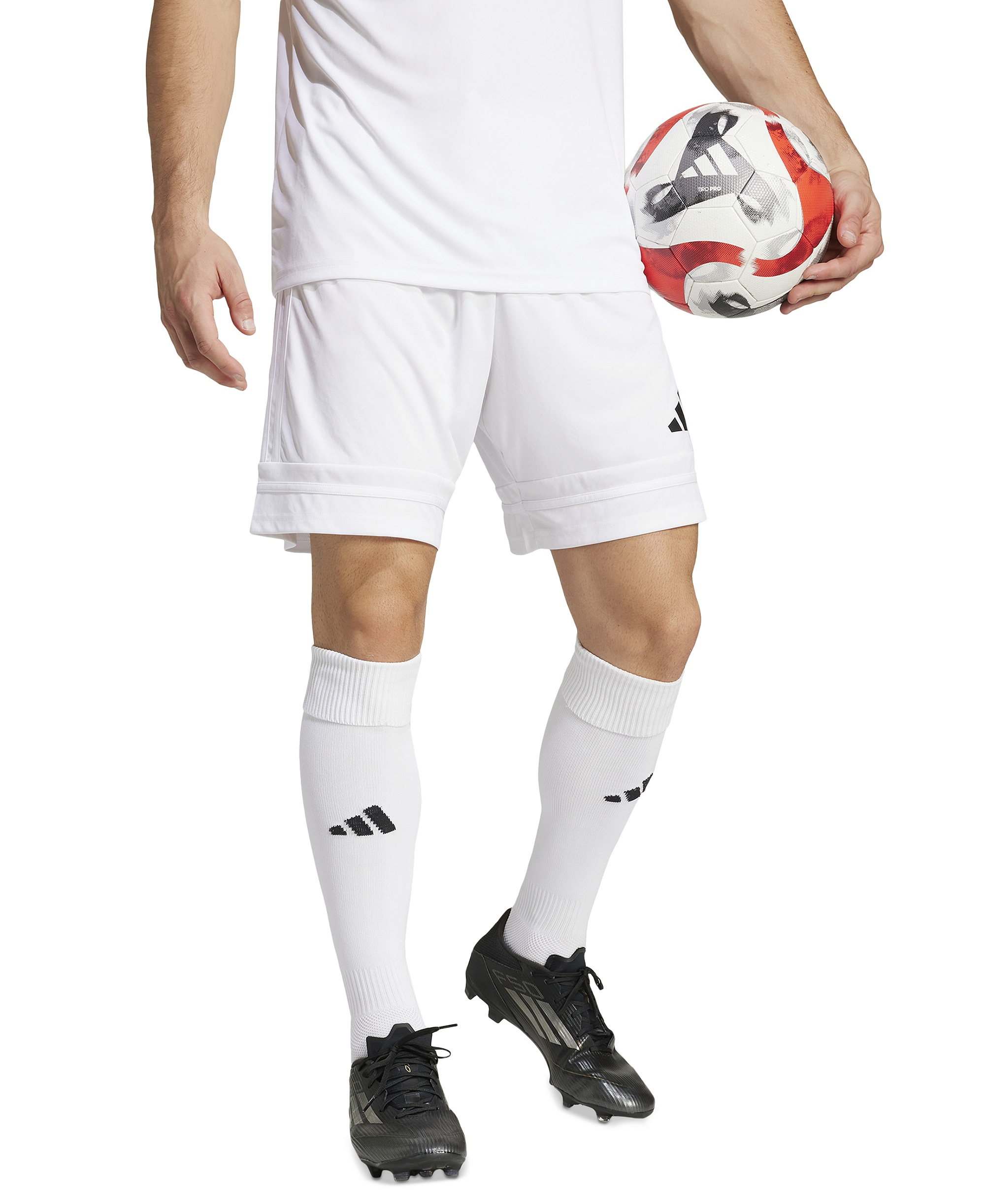 adidas Men's Regular-Fit Squad 25 Logo Shorts - White/whit