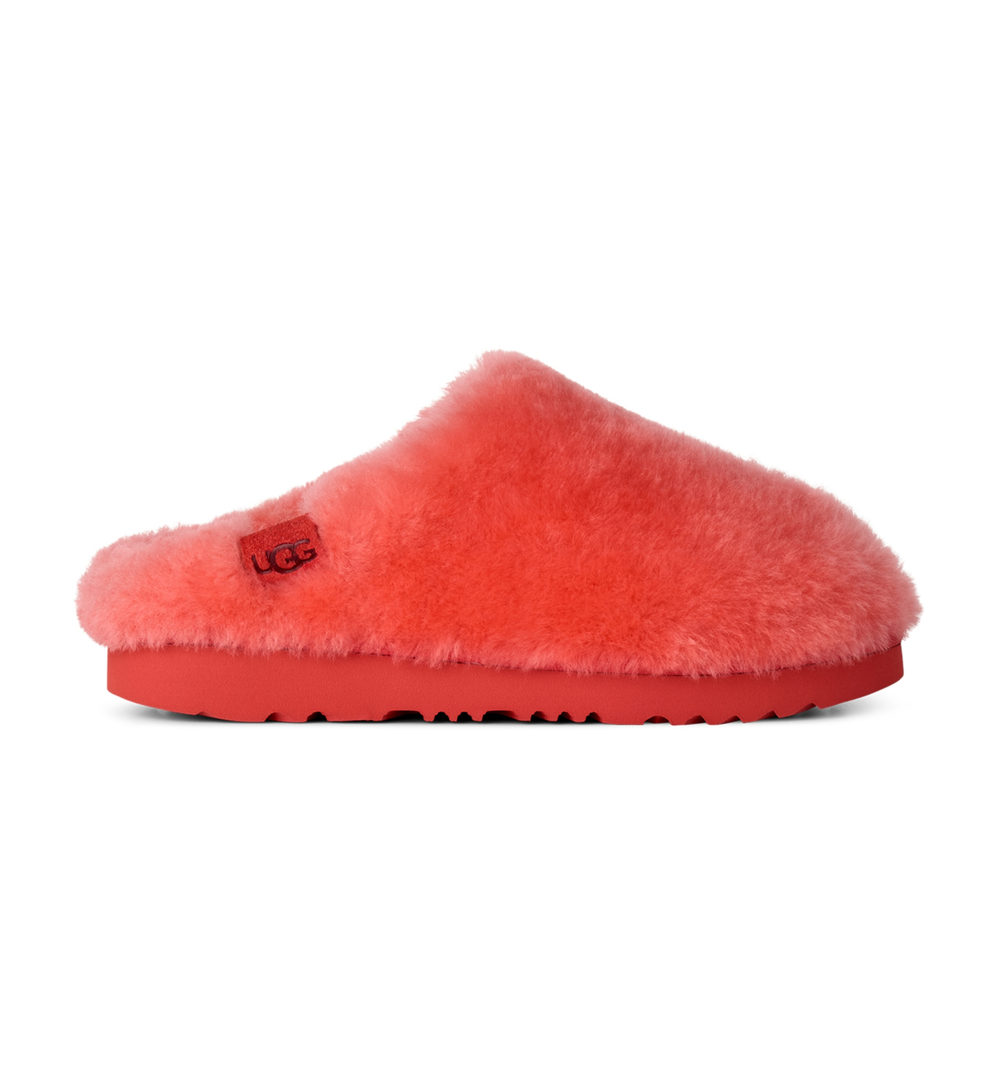 UGG® Kids Classic Fluffed Slip-On Slippers - Orange Gerbera