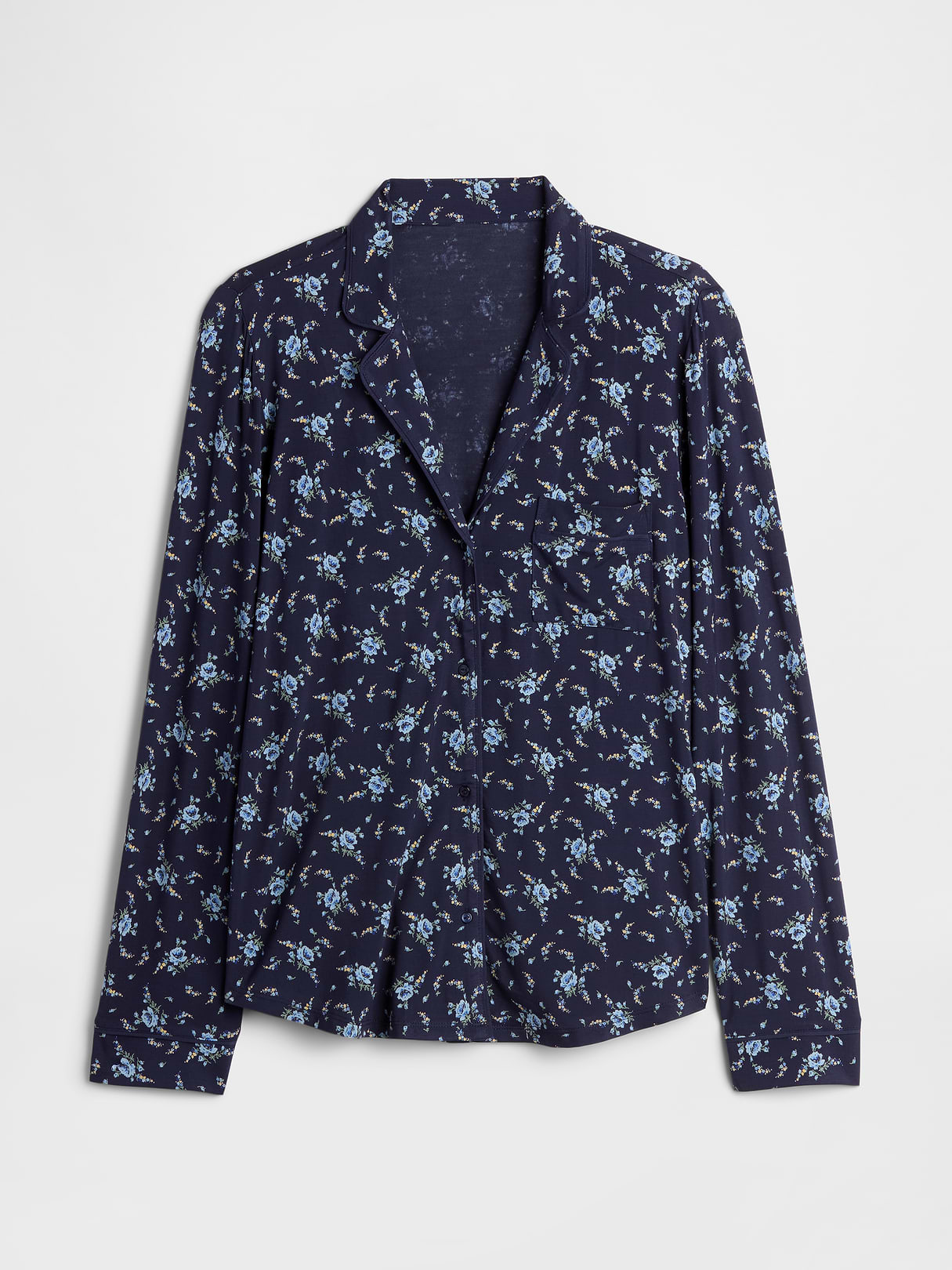 SoftMade Modal PJ Top - Navy blue floral