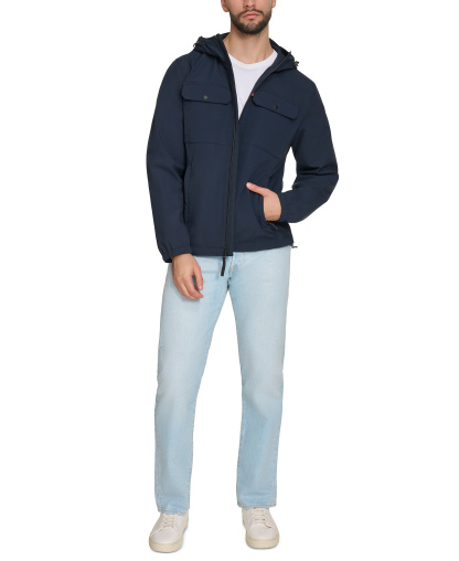 Levi's Men's Hooded Rain Jacket - Navy