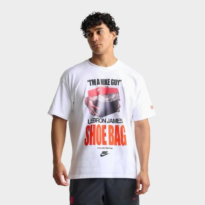 Men's Nithtke LeBron Shoe Bag Graphic Basketball T-Shirt - White