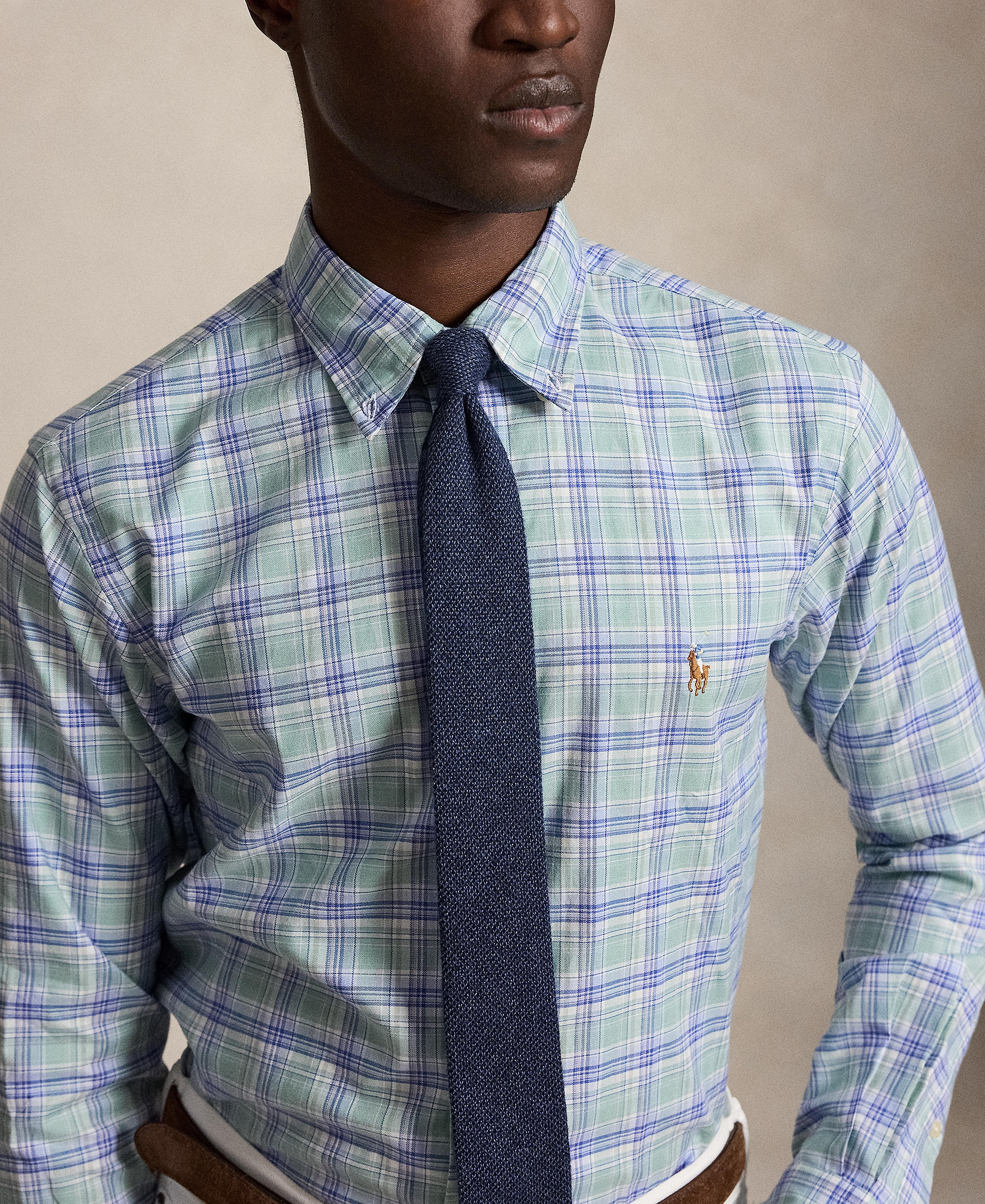 Polo Ralph Lauren Men's Classic-Fit Performance Oxford Shirt - Blue Green Multi