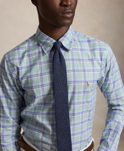Polo Ralph Lauren Men's Classic-Fit Performance Oxford Shirt - Blue Green Multi