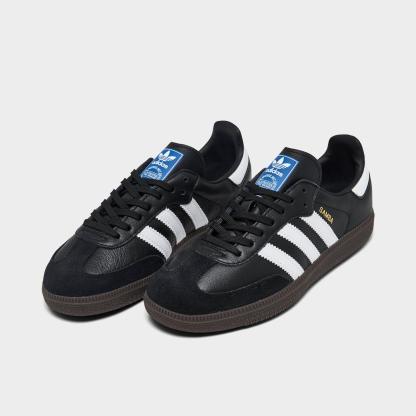 Little Kids' adidas Originals Samba OG Casual Shoes - Core Black/Footwear White/Gum 5 - Both shoes facing left