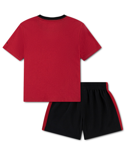 Jordan Boys' 2T-7 Airball Crewneck T-Shirt and Shorts, 2-Piece Set - Black/Red