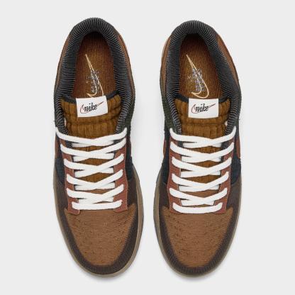 Nithtke Dunk Low Retro Premium SE Corduroy Casual Shoes (Men's Sizing) - Light British Tan/Cargo Khaki/Baroque Brown/Cinnamon - Top view