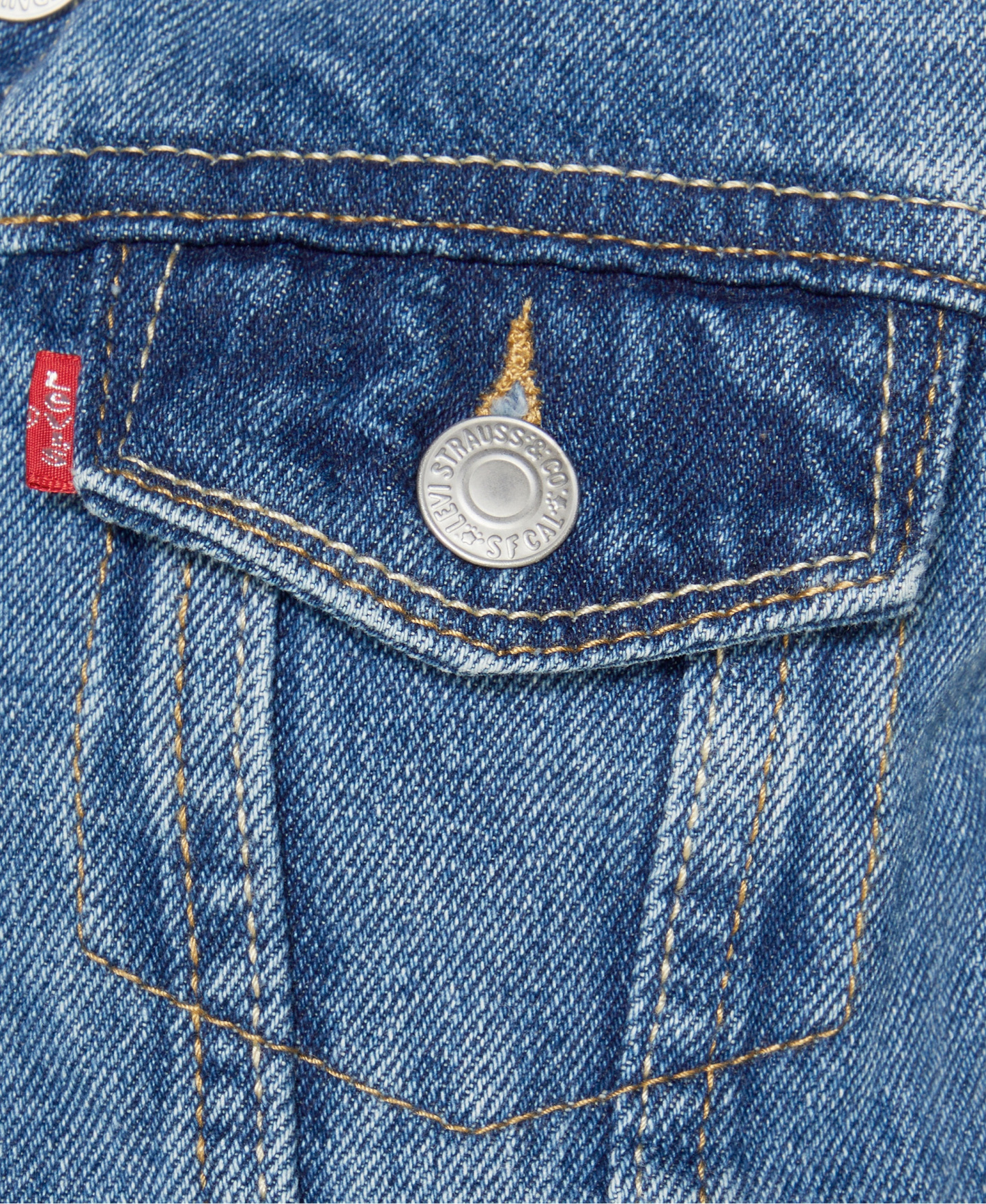 Levi's Big Girls Stylish Collared Denim Trucker Jacket - Med Blue
