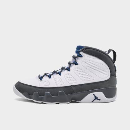 Men's Air Jordan Retro 9 Basketball Shoes - White/French Blue/Flint Grey - view 1