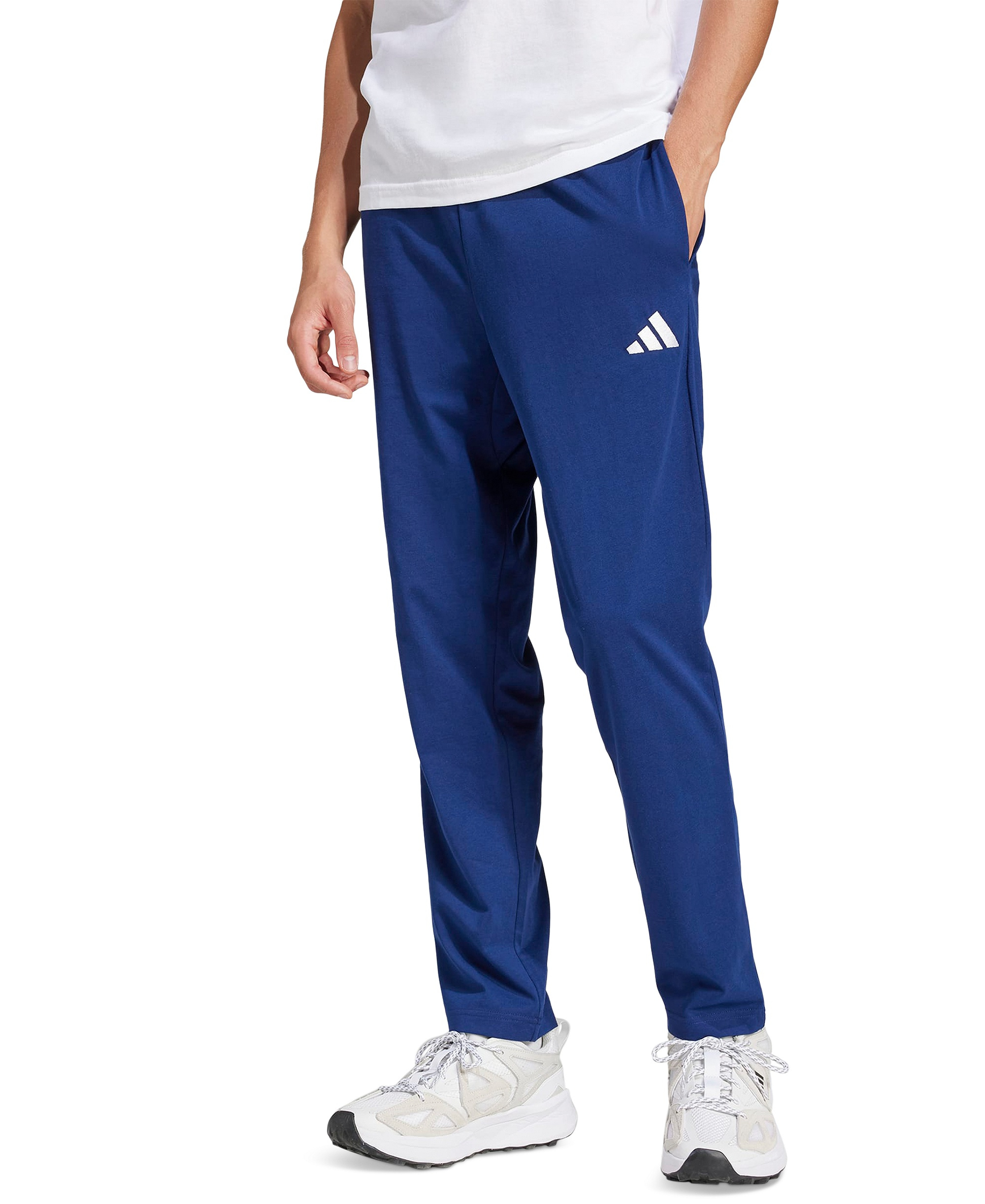 adidas Men's Essentials Small Logo Single Jersey Pants - Dark Blue