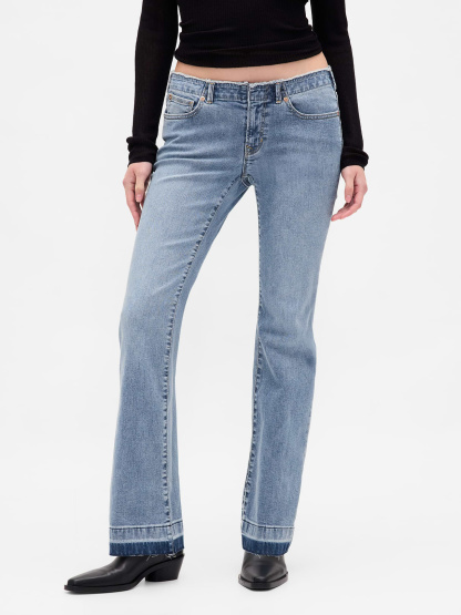 Low Rise Long & Lean Split-Hem Jeans - Light blue tint