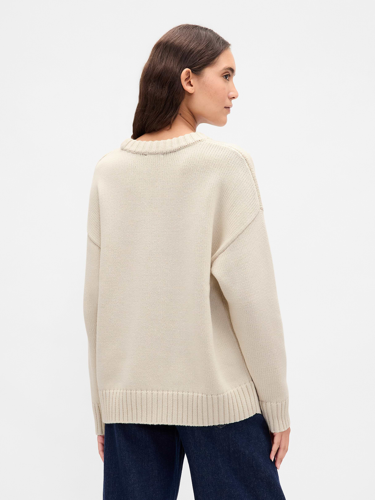 100% Cotton Oversized Sweater - Chino beige