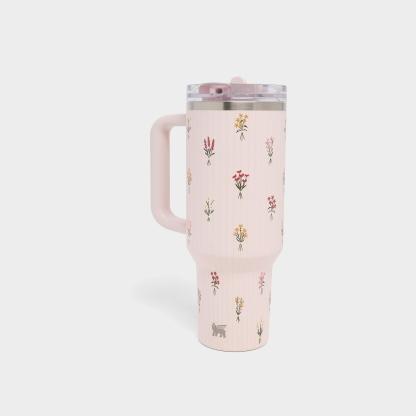 Stanley Quencher ProTour Flip Straw Tumbler (40 oz) - Rose Quartz Bouquet