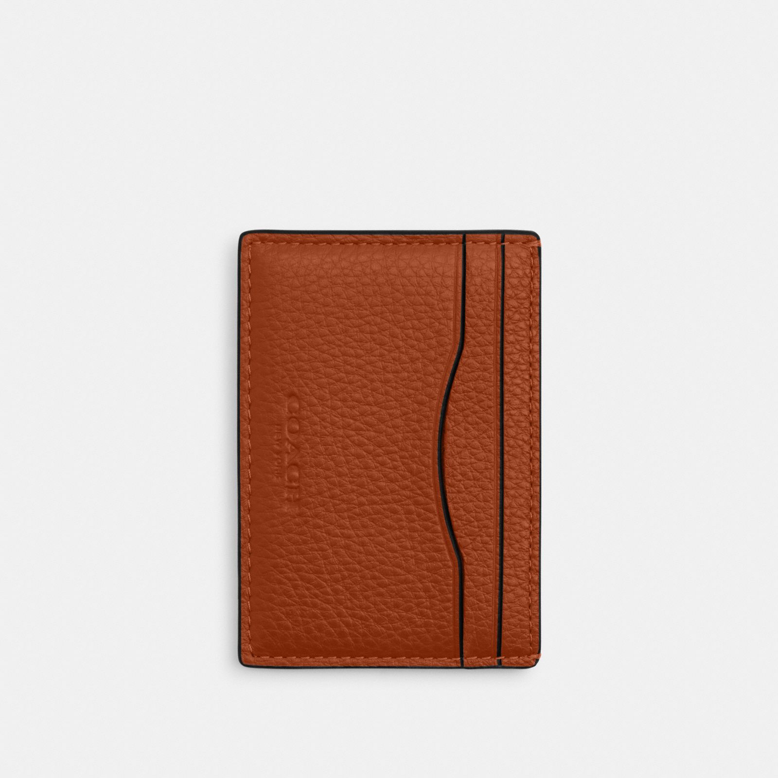 Card Case With Money Clip - Silver/Amber Brown