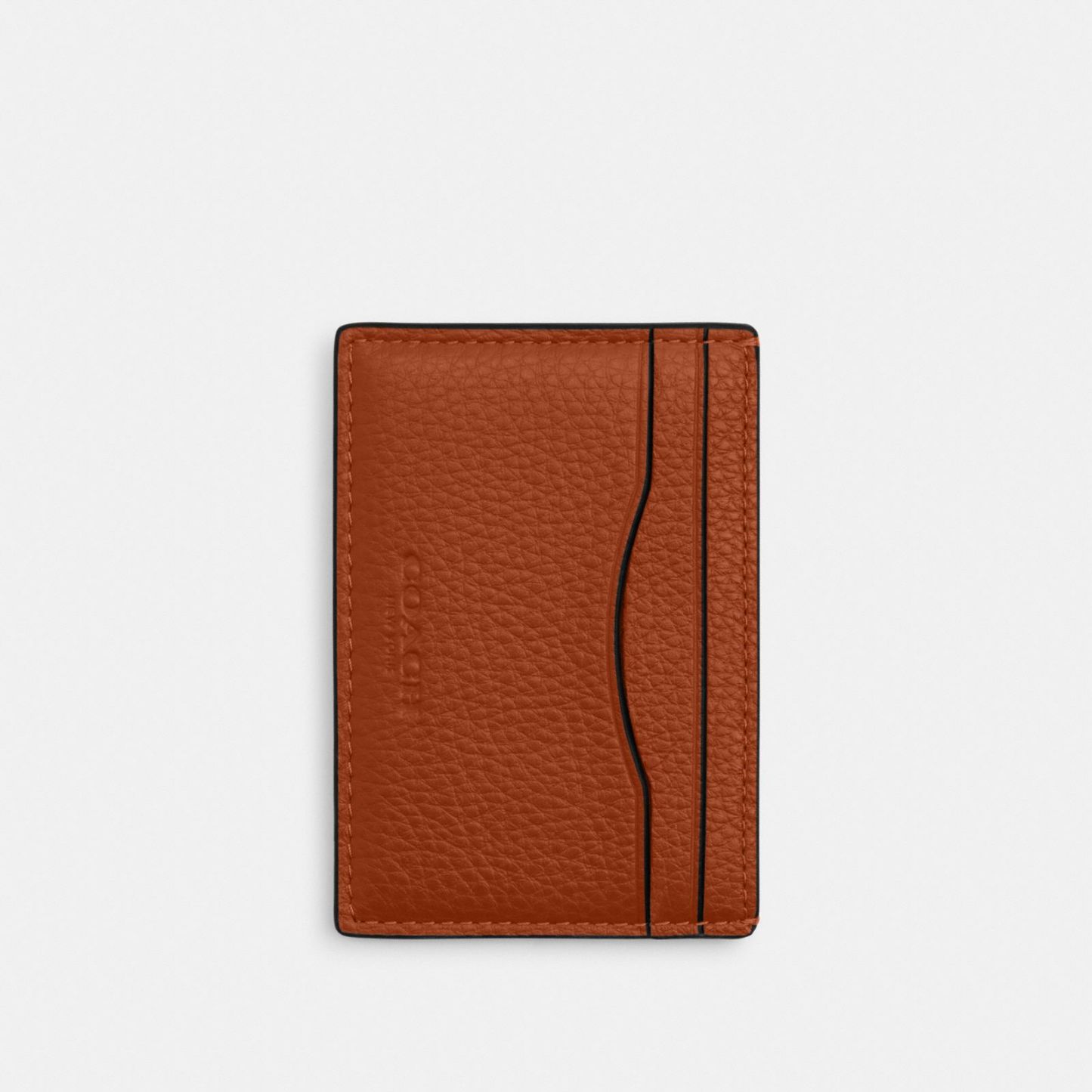 Card Case With Money Clip - Silver/Amber Brown