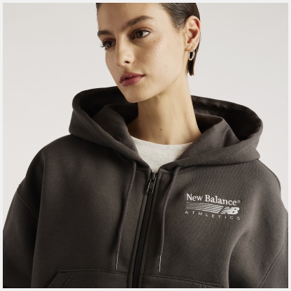 New Balance Trackside Fleece Full Zip, WJ62P2UPBLK