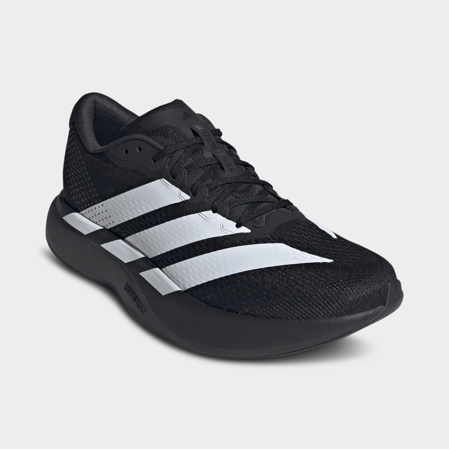 Men's adidas Adizero Pacer Running Shoes - Core Black/Cloud White/Carbon - Both shoes facing left