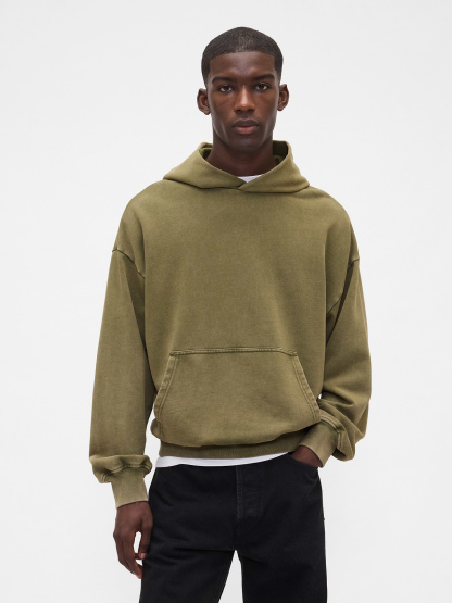 Adult Heavyweight Oversized Hoodie - army jacket green